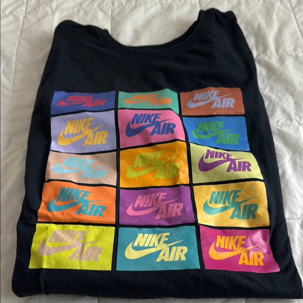 Nike men’s Graphic Tee - Black with Multicolor Logo Nike air the Nike tee xxl